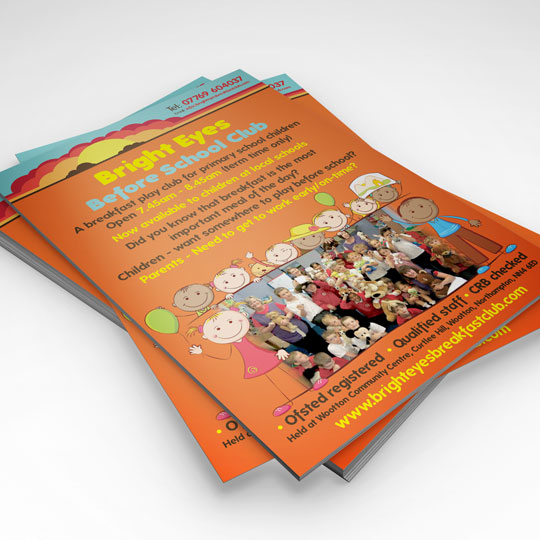 bright eyes breakfast club a5 leaflets