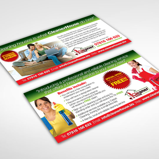 cleaner house DL size leaflets