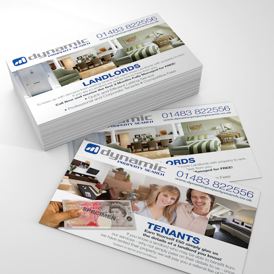 dynamic property search a6 flyer design and print