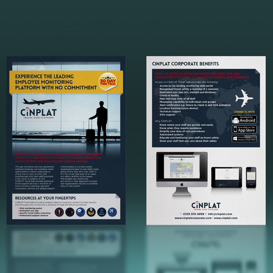 Travel safety app leaflets