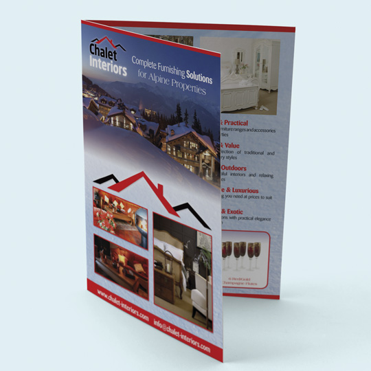 chalet interiors folded leaflets